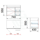 2-Drawer 1-Door Wall Hung Bathroom Floating Vanity Single Bowl Multi-Colour Cabinet Only 750Mm 