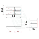 2-Drawer 1-Door Wall Hung Bathroom Floating Vanity Single Bowl Multi-Colour Cabinet Only 900Mm 