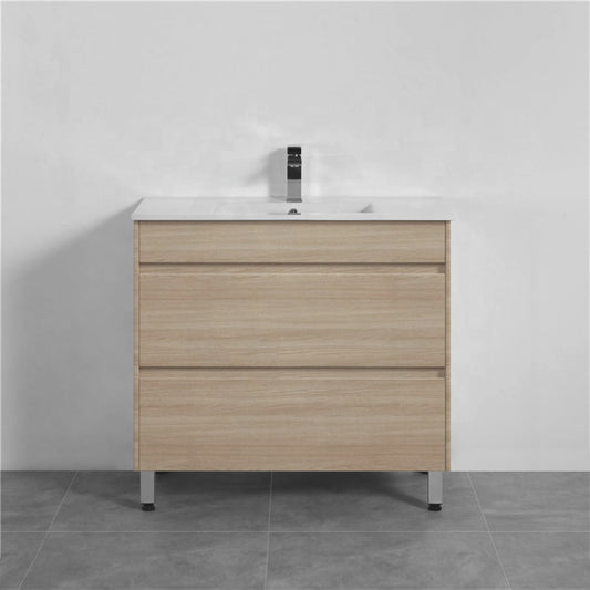 600/750/900/1200Mm 2-Drawer Freestanding Bathroom Vanity With Legs Multi-Colour Cabinet Only
