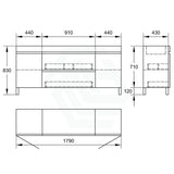 1200/1500/1800Mm 2-Drawer 2-Door Bathroom Freestanding Leg Vanity Single/Double Multi-Colour Cabinet