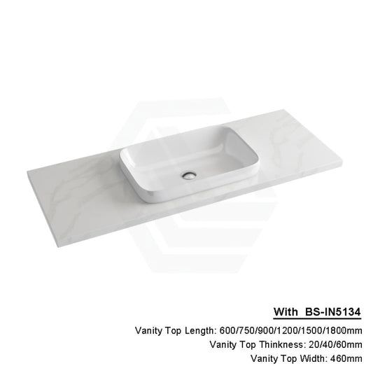 20/40/60Mm Dolce Tree Stone Top Calacatta Quartz With Inset Basin 600-1800Mm Vanity Tops