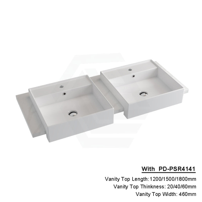 20/40/60Mm Dolce Tree Stone Top Calacatta Quartz With Semi-Recessed Basin 1200X460Mm Double Bowls /