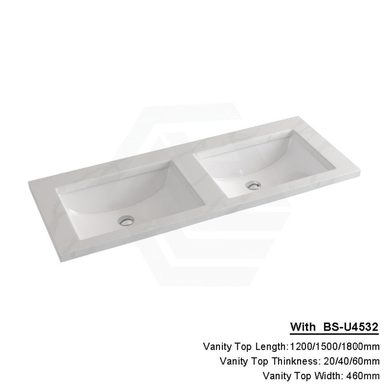 20/40/60Mm Dolce Tree Stone Top Calacatta Quartz With Undermount Basin 1200X460Mm Double Bowls /