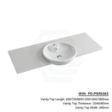 20/40/60Mm Gloss White Canvas Stone Top Calacatta Quartz With Semi-Recessed Basin 600X460Mm / 20Mm
