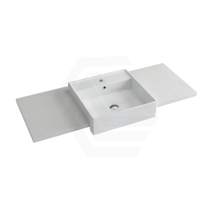 20-60mm Thick Stone Top Semi-Recessed Gloss White Canvas - MyHomeware