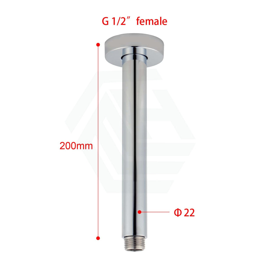 200/300/400/600mm Round Ceiling Shower Arm Chrome 200mm