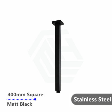 200/300/400/600mm Square Ceiling Shower Arm Matt Black 400mm