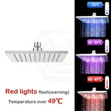 200Mm 8 Inch Solid Brass Square Chrome Led Rainfall Shower Head