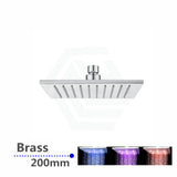200Mm 8 Inch Solid Brass Square Chrome Led Rainfall Shower Head