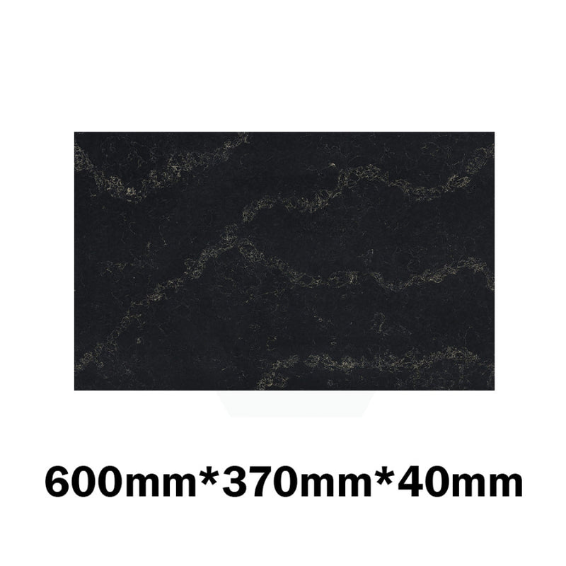 20Mm/40Mm Thick Gloss Black Swan Stone Top For Above Counter Basins 450-1800Mm 600Mm X 370Mm / 40Mm