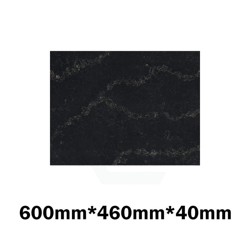 20Mm/40Mm Thick Gloss Black Swan Stone Top For Above Counter Basins 450-1800Mm 600Mm X 460Mm / 40Mm