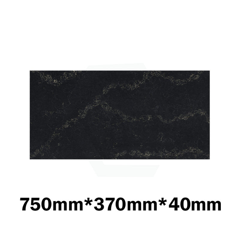 20Mm/40Mm Thick Gloss Black Swan Stone Top For Above Counter Basins 450-1800Mm 750Mm X 370Mm / 40Mm