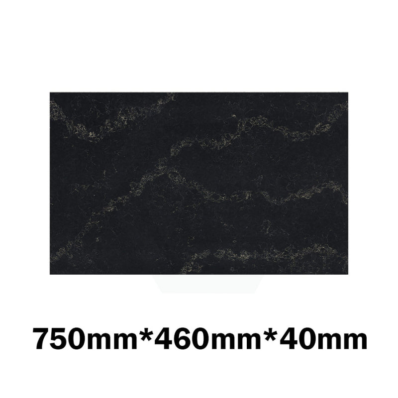 20Mm/40Mm Thick Gloss Black Swan Stone Top For Above Counter Basins 450-1800Mm 750Mm X 460Mm / 40Mm
