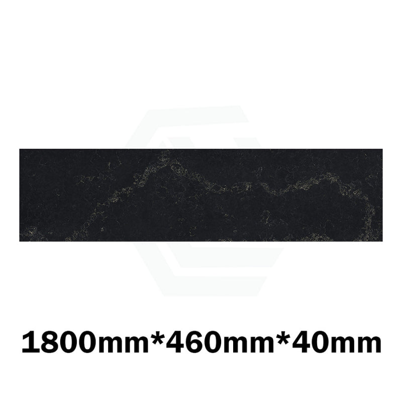20Mm/40Mm Thick Gloss Black Swan Stone Top For Above Counter Basins 450-1800Mm 1800Mm X 460Mm / 40Mm