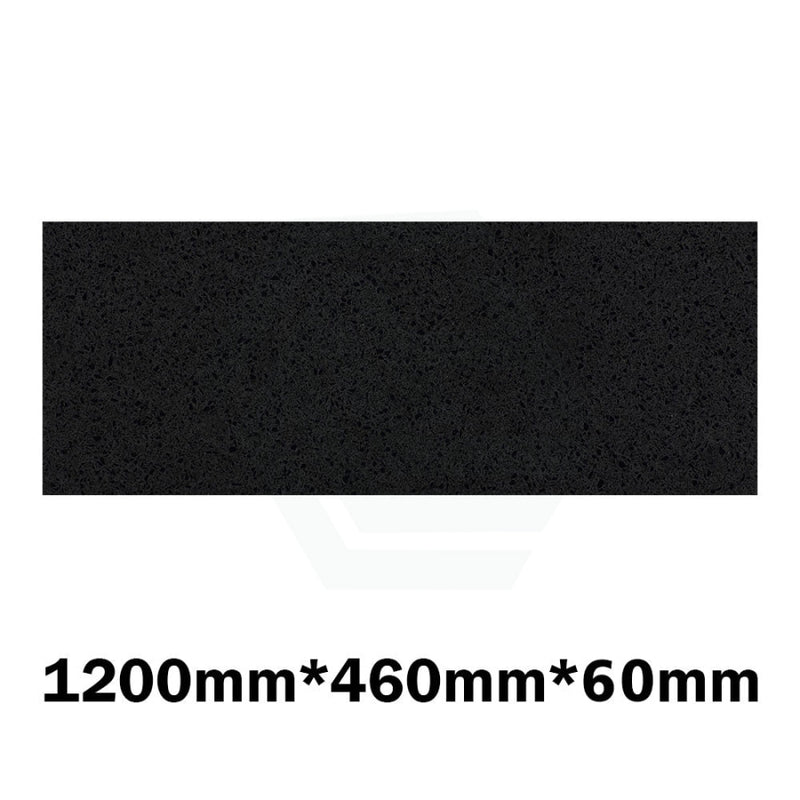20Mm/40Mm/60Mm Thick Gloss Ink Black Stone Top For Above Counter Basins 450-1800Mm 1200Mm X 460Mm /