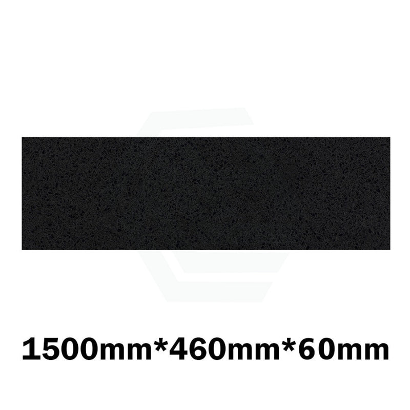 20Mm/40Mm/60Mm Thick Gloss Ink Black Stone Top For Above Counter Basins 450-1800Mm 1500Mm X 460Mm /