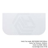 20/40Mm Curved Edge Stone Top For Above Counter Basin Gloss Silk White 600-1500Mm 600Mm X 460Mm 