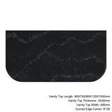 20/40Mm Curved Edge Stone Top For Above Counter Basins Gloss Black Swan 600-1500Mm 600Mm X 460Mm 