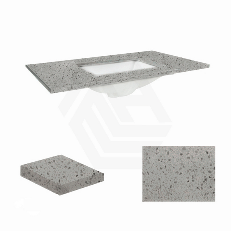 20Mm Thick Grey With Speckles Stone Top Single/double Undermount Basins 600 750 900 1200 1500Mm