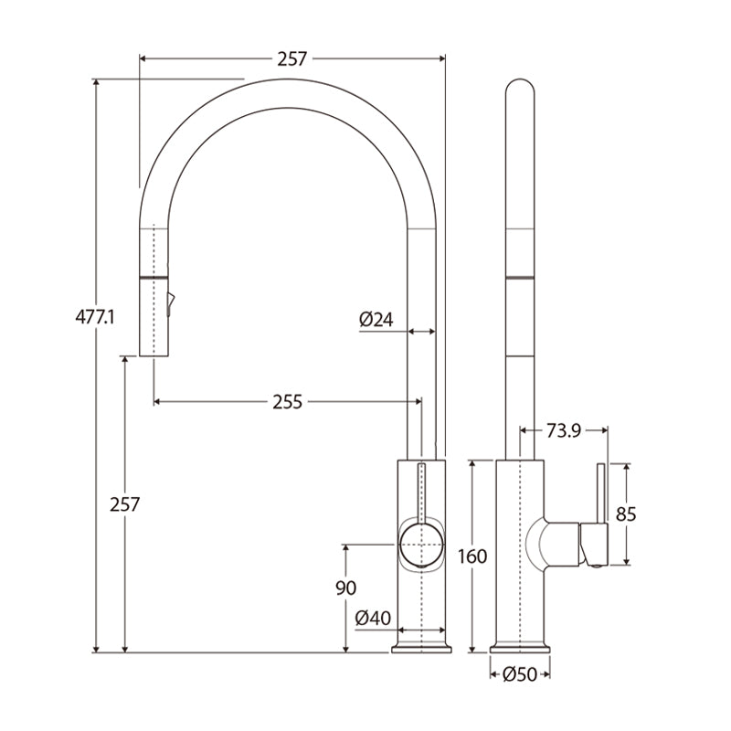 Fienza Kaya Brass 360 Swivel Pull Out Kitchen Sink Mixer Tap 5 Colours Available