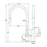 Fienza Kaya Brass 360 Swivel Pull Out Kitchen Sink Mixer Tap 5 Colours Available