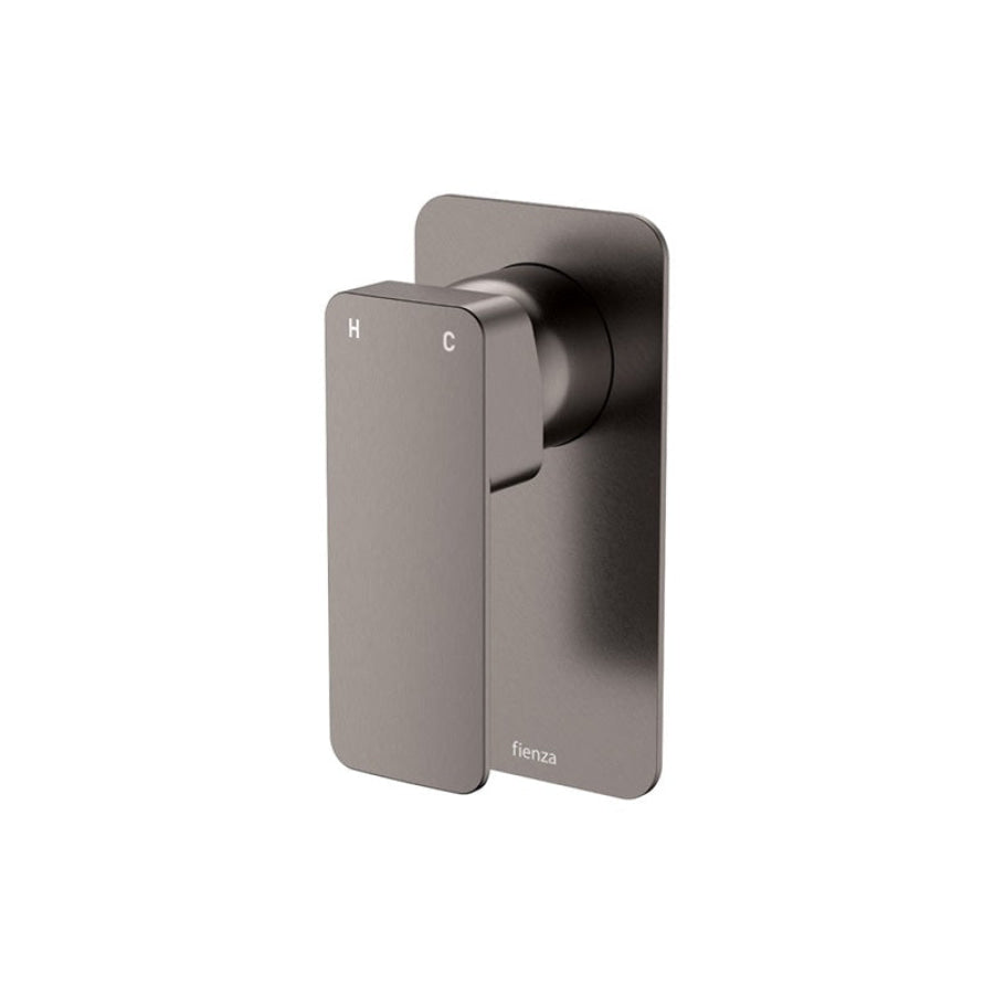 Fienza Tono Brass Wall Mixer Rectangular Plate Gun Metal/Urban Brass