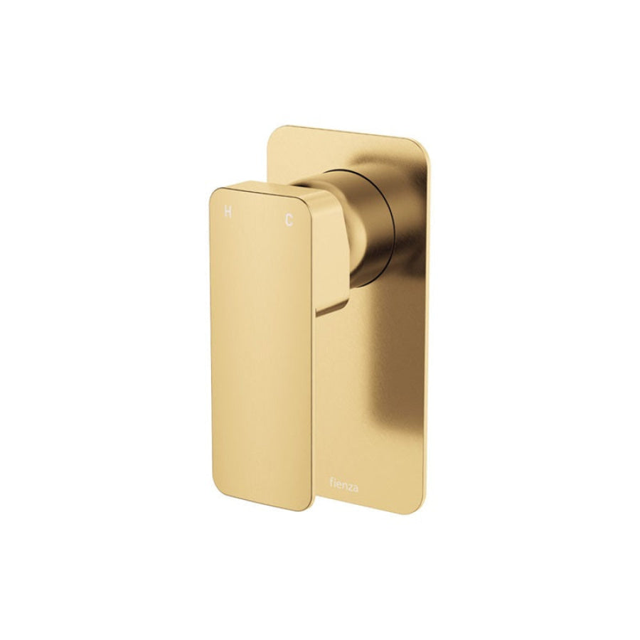 Fienza Tono Brass Wall Mixer Rectangular Plate Gun Metal/Urban Brass