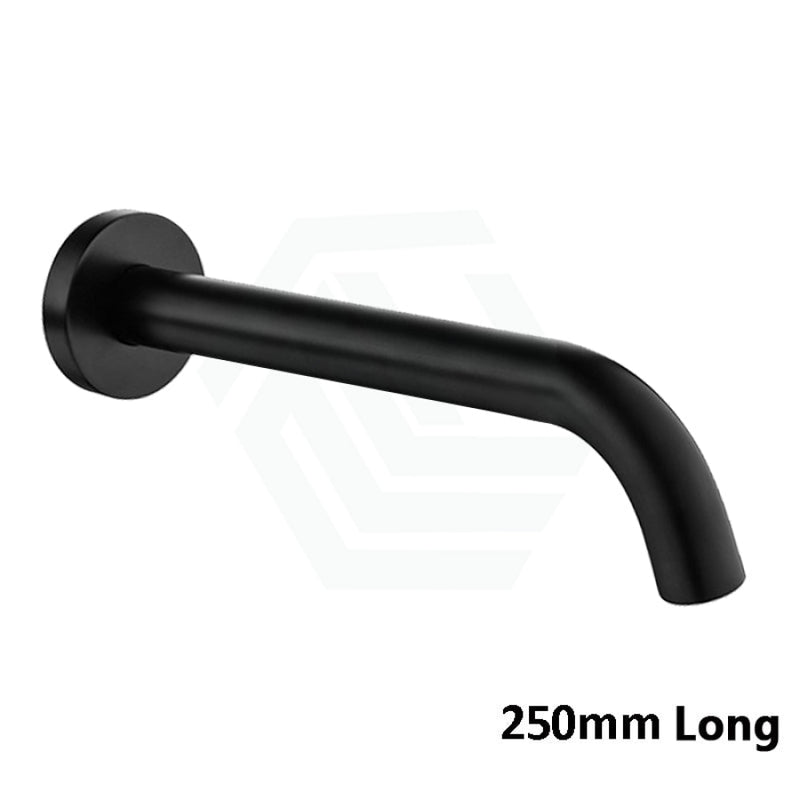 250Mm Euro Black Solid Brass Round Wall Spout For Bathroom Bathroom Products
