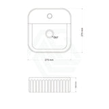 275X275X120Mm Square Fluted Gloss White Above Counter Basin With Tap Hole Basins