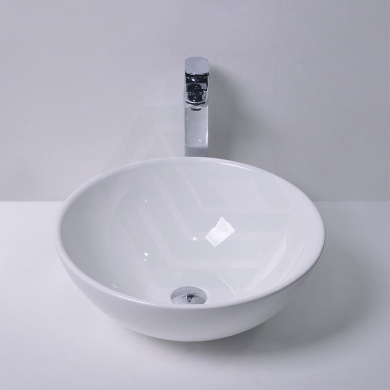 280X280X115Mm Round Gloss White Ceramic Above Counter Basin