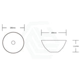 280X280X115Mm Round Gloss White Ceramic Above Counter Basin