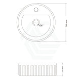280X280X120Mm Round Fluted Gloss White Above Counter Basin With Tap Hole Basins