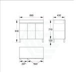 900/1200Mm 3-Door Bathroom Freestanding Leg Vanity Single/Double Multi-Colour Cabinet Only 900Mm /