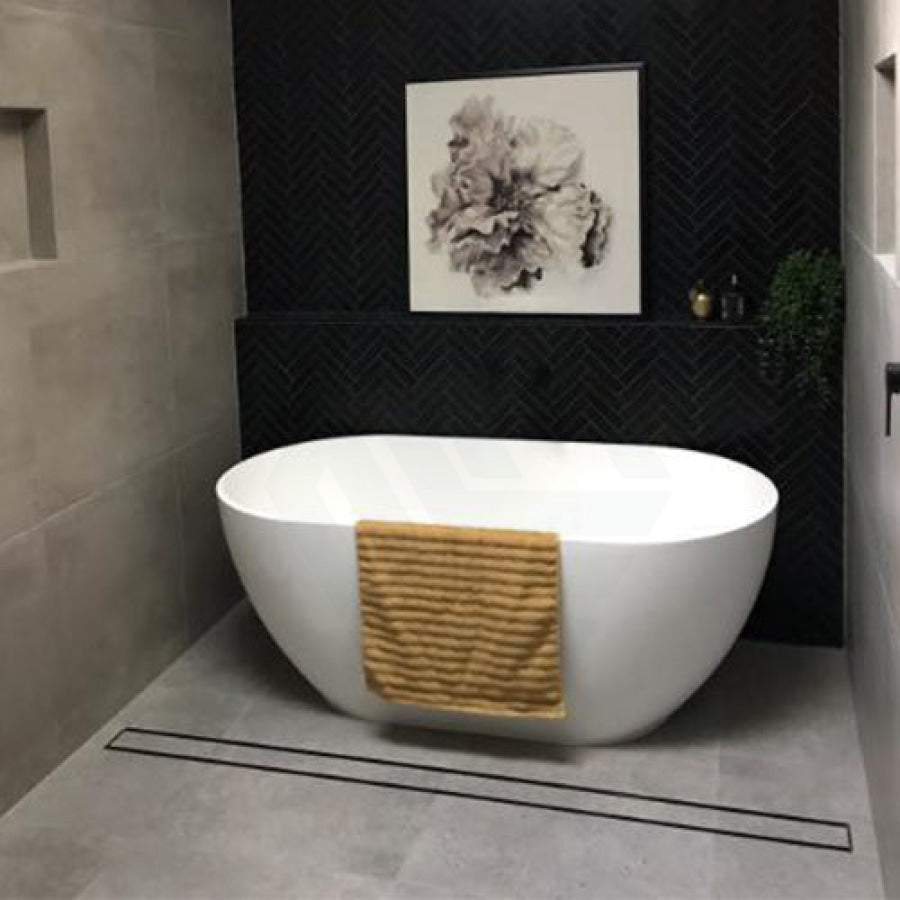 300-2000X100X21Mm Lauxes Aluminium Slimline Tile Insert Shower Pool Drain Midnight Black Drains 