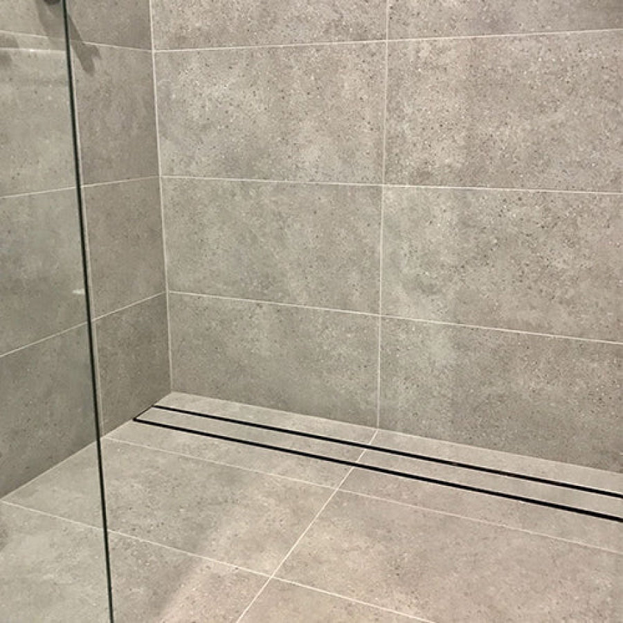 300-2000X100X21Mm Lauxes Aluminium Slimline Tile Insert Shower Pool Drain Midnight Black Drains 
