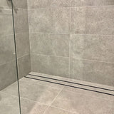 300-2000X100X21Mm Lauxes Aluminium Slimline Tile Insert Shower Pool Drain Midnight Black Drains 