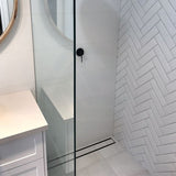 300-2000X100X21Mm Lauxes Aluminium Slimline Tile Insert Shower Pool Drain Midnight Black Drains 