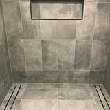 300-2000X100X21Mm Lauxes Aluminium Slimline Tile Insert Shower Pool Drain Midnight Black Drains 