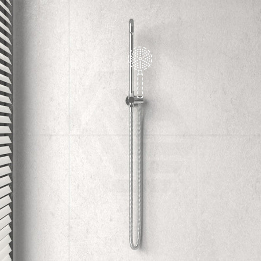 300Mm Height Round Chrome Top Water Inlet Twin Shower Rail Rails
