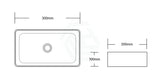 300X200X100Mm Rectangle Mini Above Counter Ceramic Basin Gloss White For Bathroom