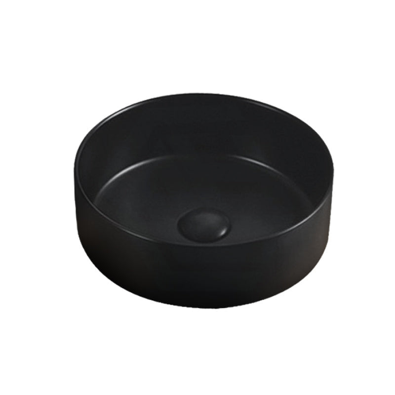 300X300X110Mm Above Counter Ceramic Basin Matt Black Round For Bathroom