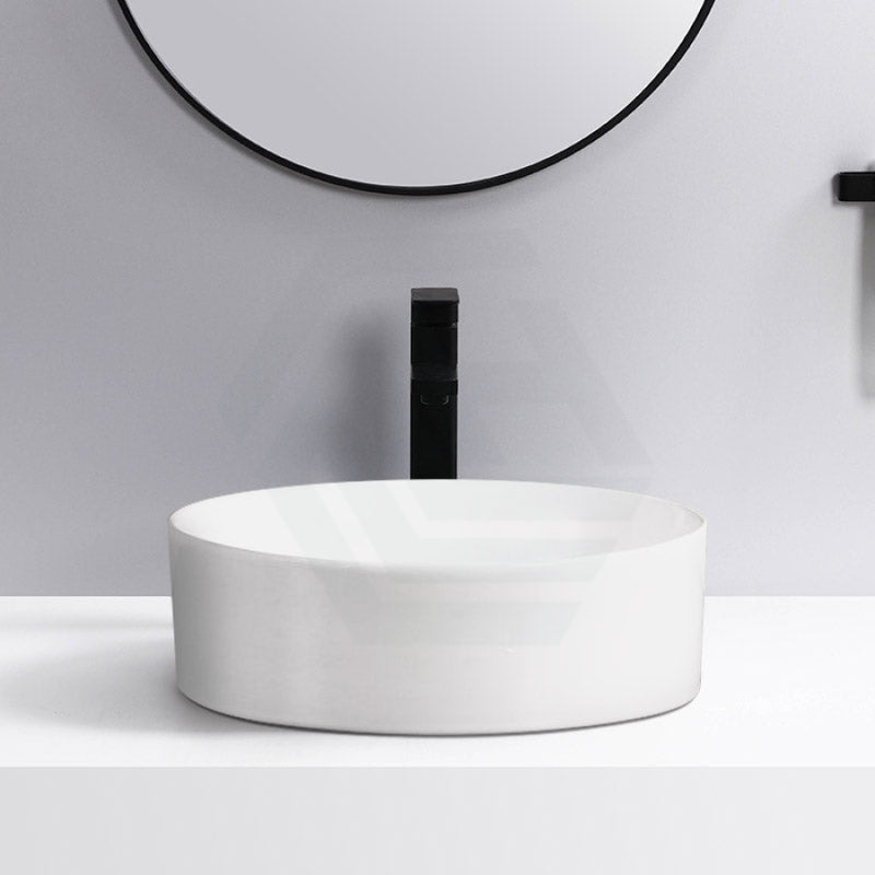 300X300X110Mm Above Counter Ceramic Basin Matt White Round For Bathroom
