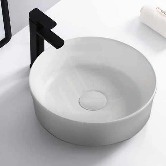 300X300X110Mm Above Counter Ceramic Basin Matt White Round For Bathroom