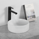 300X300X110Mm Round Above Counter Ceramic Basin Matt White Basins