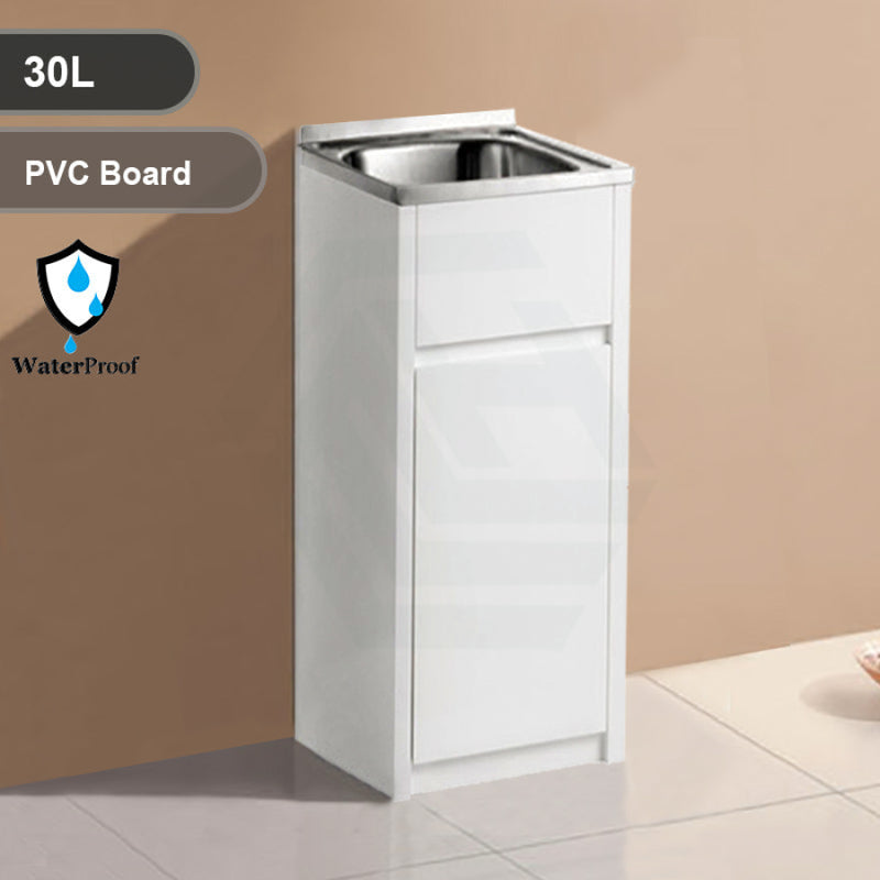 PVC Stainless Steel Laundry Cabinet Single Bowl 30L