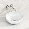 320X320X130Mm Round Gloss White Ceramic Above Counter Wash Basin Basins