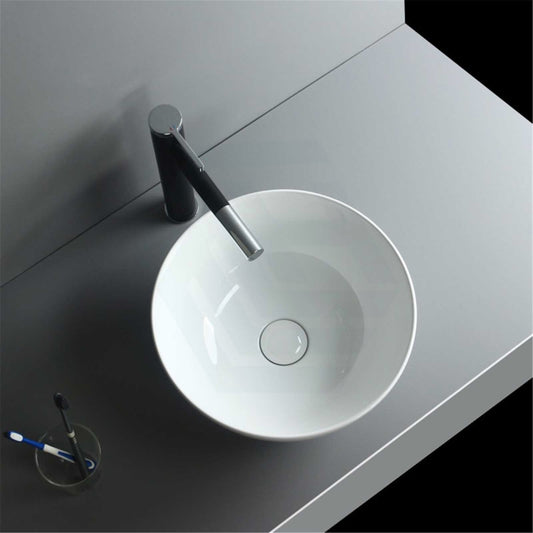 Above Counter Ceramic Basin Round Gloss White