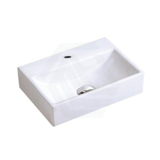 Above Counter Wall Hung Basin Rectangle Ceramic Gloss White