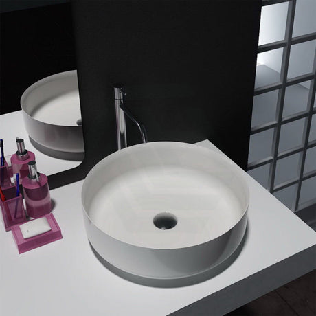 Above Counter Ceramic Basin Round Ultra Slim Gloss White