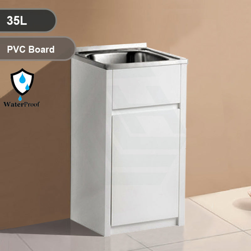 PVC Stainless Steel Laundry Cabinet Single Bowl 35L